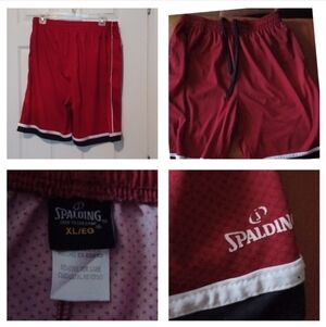 -- Spalding Red Athletic Shorts with Classic Design